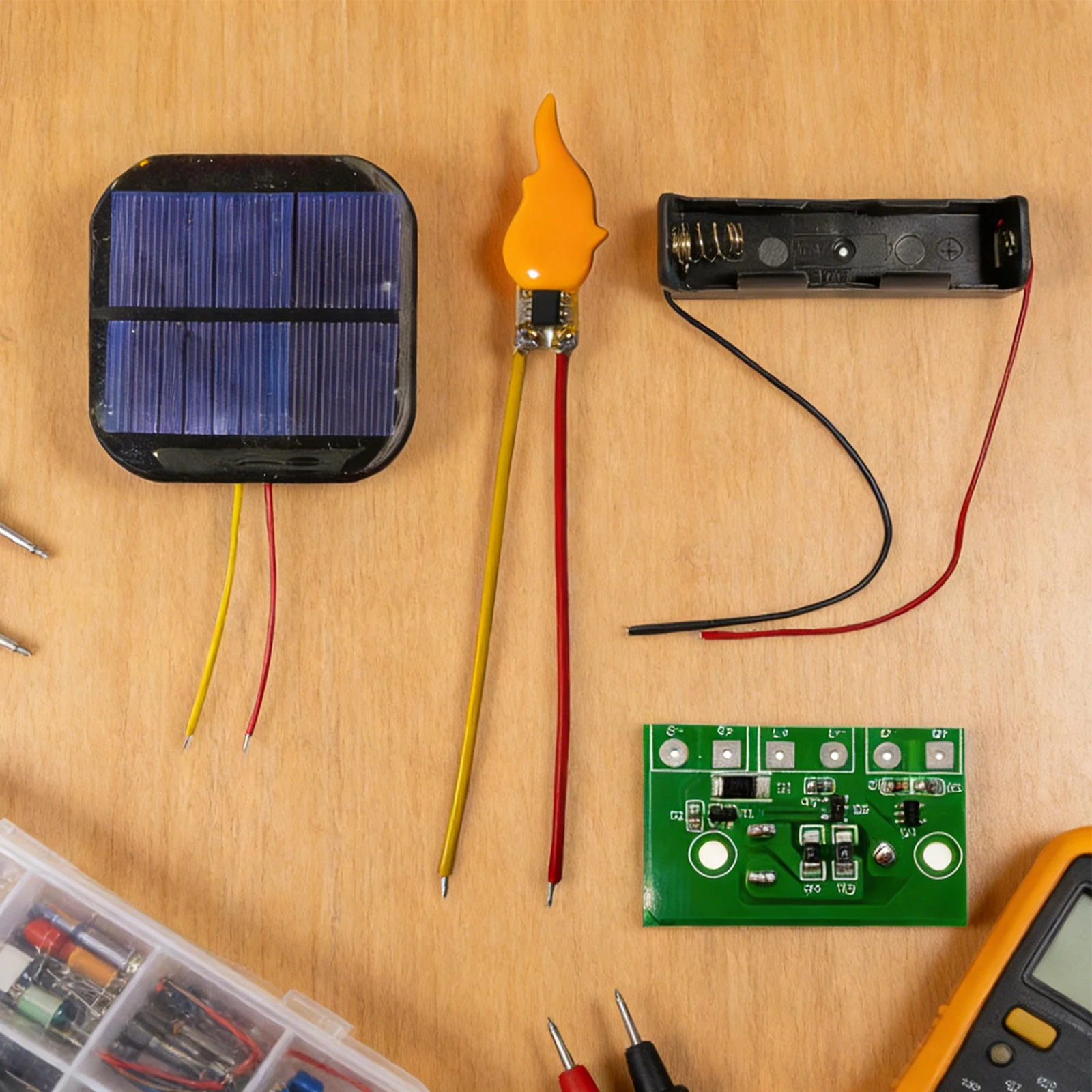 

Плата управления светодиодной свечой 3.7В с батарейным отсеком, реалистичный эффект мерцания для декора на Хэллоуин и Рождество, имитация пламени