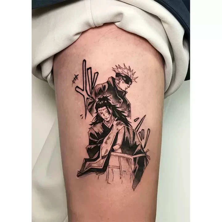 

Anime Jujutsu Kaisen Waterproof Herbal Juice Temporary Tattoos Cartoon Body Art Long-Lasting Fake Tattoo Sticker for Women Men