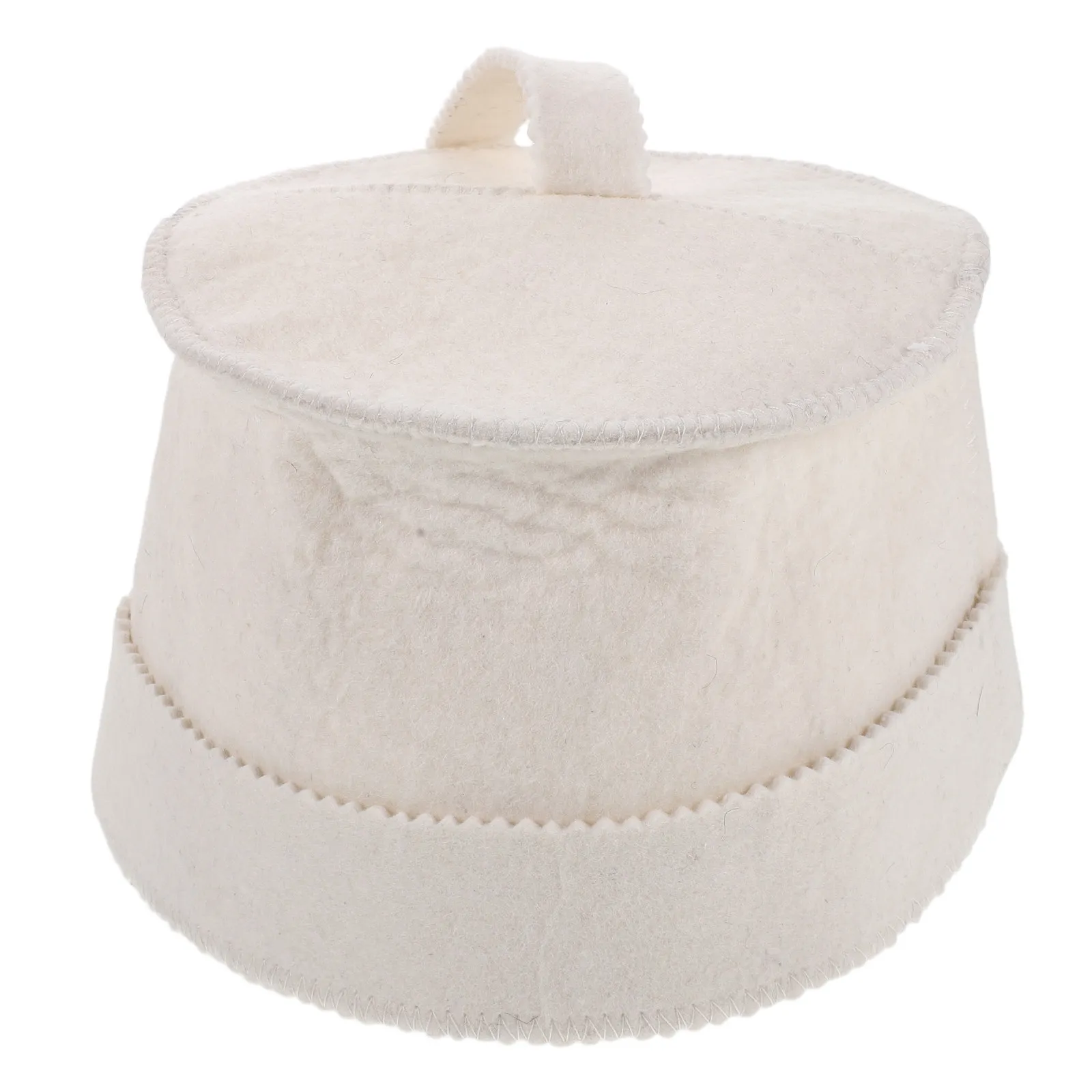 Wool Sauna Hat Natural Thick Wool Cap for Men Women Unisex Insulating Felt Sauna Cap Spa Steam Room Banya Bathhouse Tassel