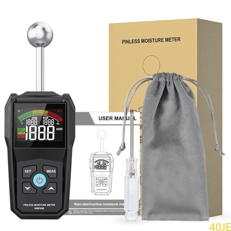

40JE Portability Moisture Meter With Acoustics Alarm Auto Shutdown Color Display For Wall Construction 20-40mm Depth