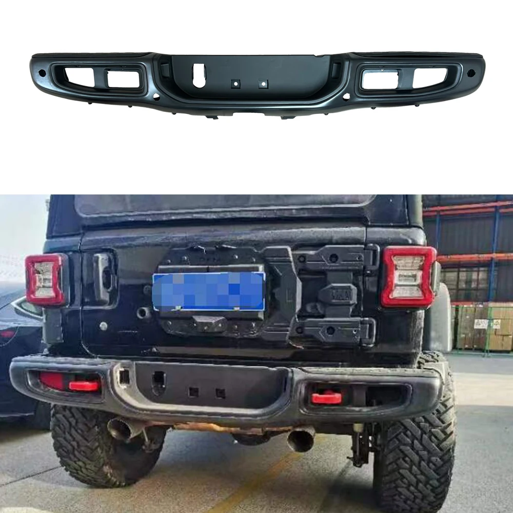 Black Steel off road rear bumper for jeep wrangler jl 2018+ gladiator JT 2020+ JL1287