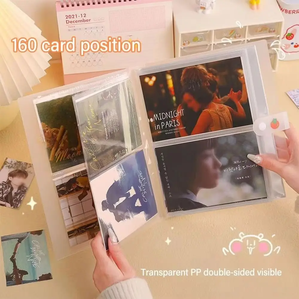 1Pcs New Collect Book Photo Album 80/160 Slots Transparent Picture Card Holder 3/4/5/6/7 Inch PVC Photocard Holder Idol Star