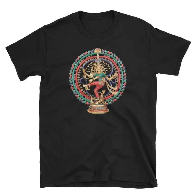 Shiva Statue Hindu Diety T-Shirt Adult Regular Fit O-Necked Tees Cotton Men's Printed Tops