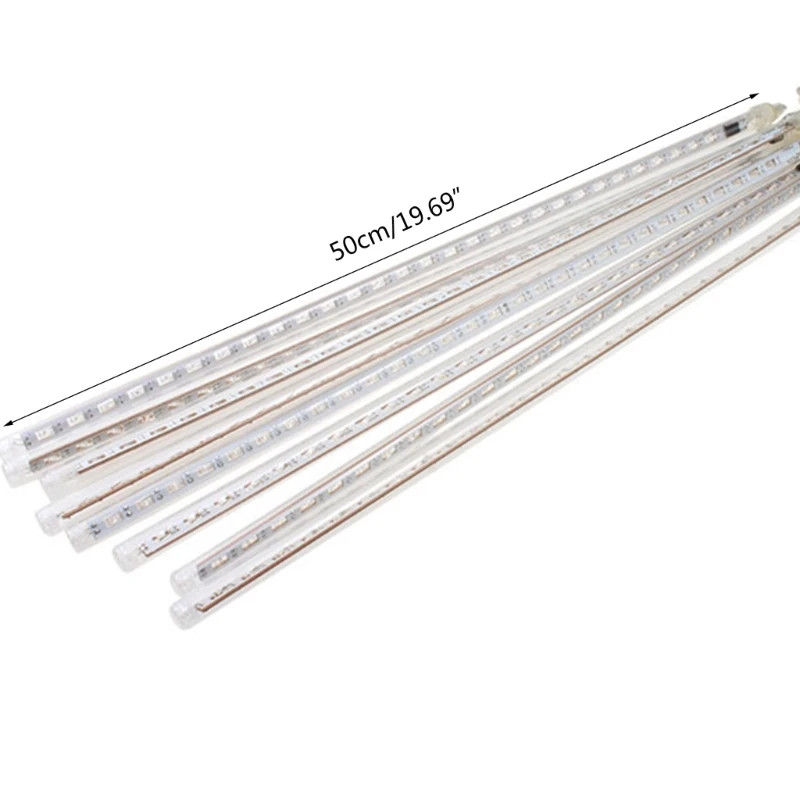 50 سنتيمتر أضواء LED النيزك دش المطر 8Tube شجرة عيد الميلاد في الهواء الطلق ضوء الاتحاد الأوروبي التوصيل