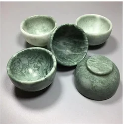 New arrivals natural polished rare gemstone green jade tea cup crystal spiritual stone for Christmas decor