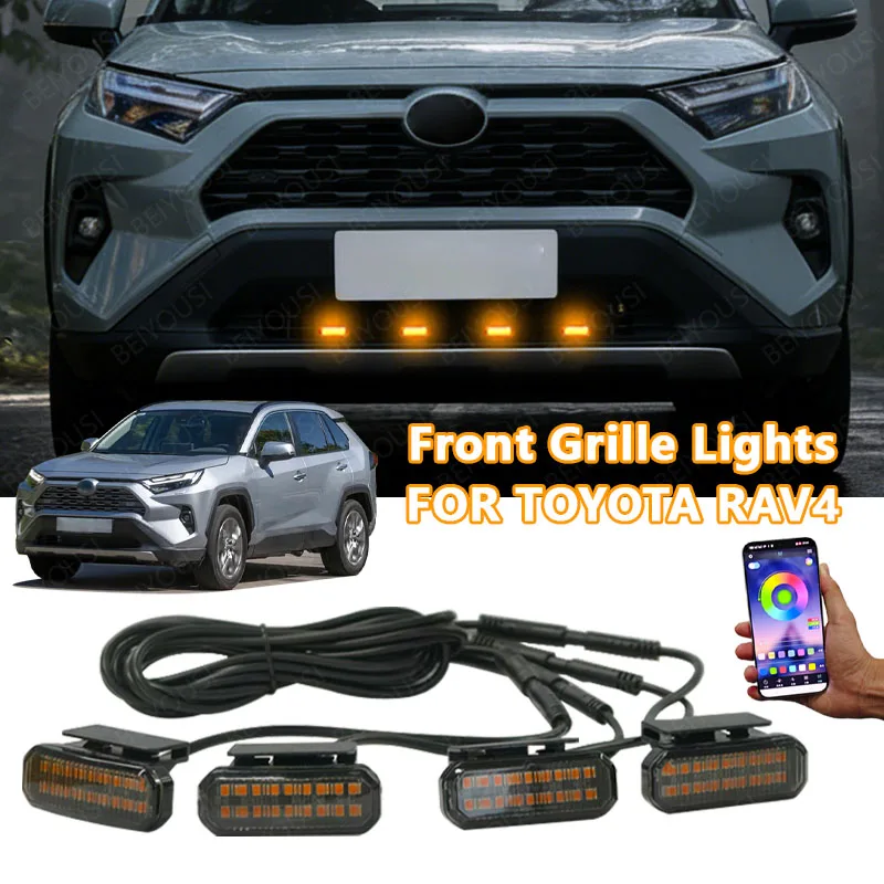 

FOR TOYOTA RAV4 18LED Front Grille Light /Driving/Position Lights Car Daytime Running Light Wheel Eyeb Car LED Signal Lamps