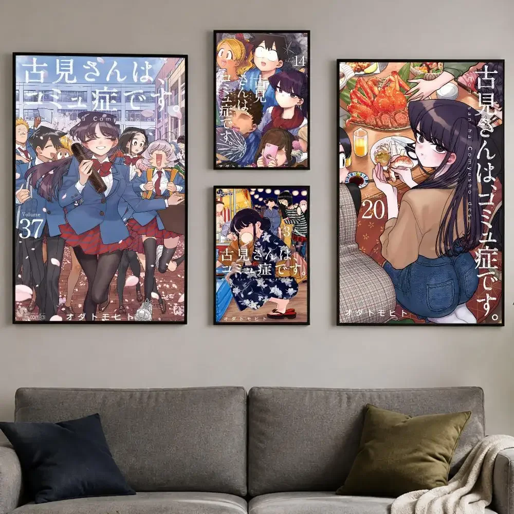 Anime K-Komi Cant Communicate Poster PP Self-Adhesive Bedroom Gaming Cafe/Bar Vintage Aesthetic Decor Ideal Gift
