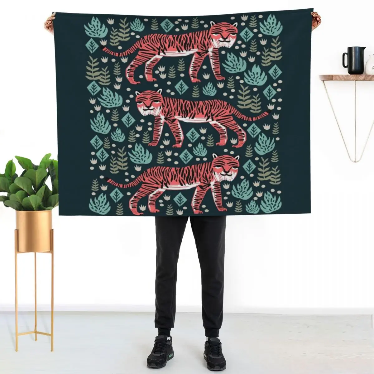 Safari Tiger by Andrea Lauren Throw Blanket Designers Luxury Throw Stuffeds Thin Tourist manga Blankets