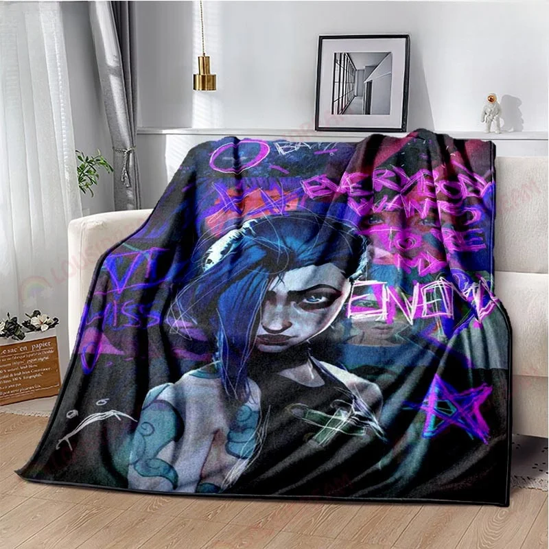 Game Jinx Arcane：League of Legends Blanket Picnic Blankets Warm Blanket Soft and Comfortable Blanket Home Travel Birthday Gifts