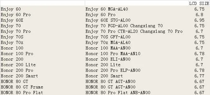 Assembly (Touch Screen+LCD) For HUAWEI Enjoy 60X Pro 70S 70z HONOR 100 200 Lite Smart 80 AGT-AN00 Flat MGA-AL40 STG-AL00