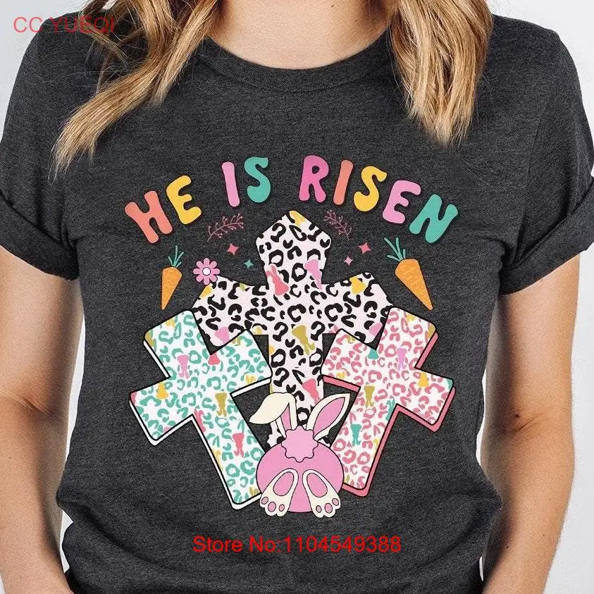 

Пасхальная футболка с крестом, церковная милая христианская религиозная библейская стиха с длинными или короткими рукавами