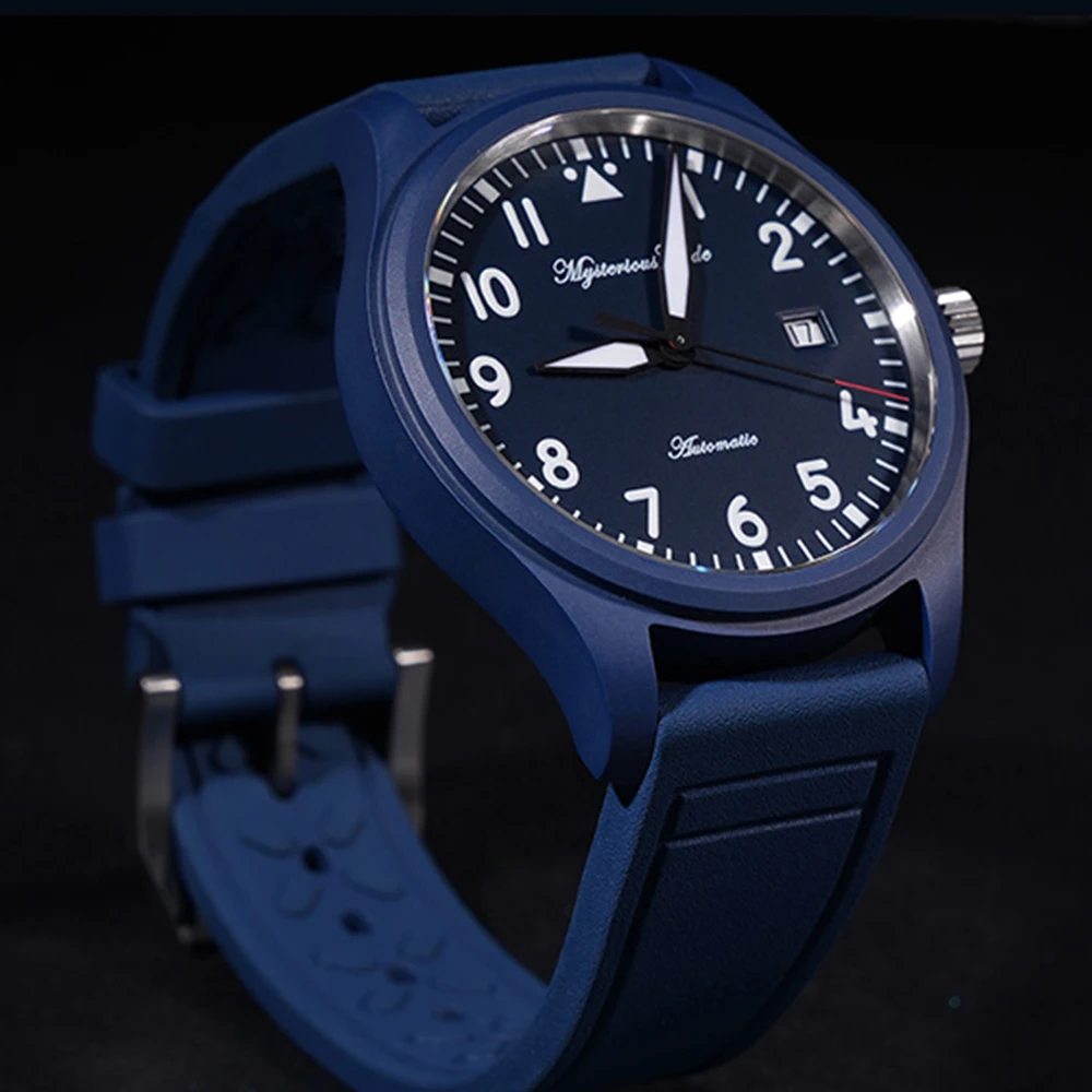 Ceramic Pilot Watch Luxury Automatic Watch Men 41mm Air Force Mechanical Wristwatches Mysterious Code Sports Clocks ST2130 SW200