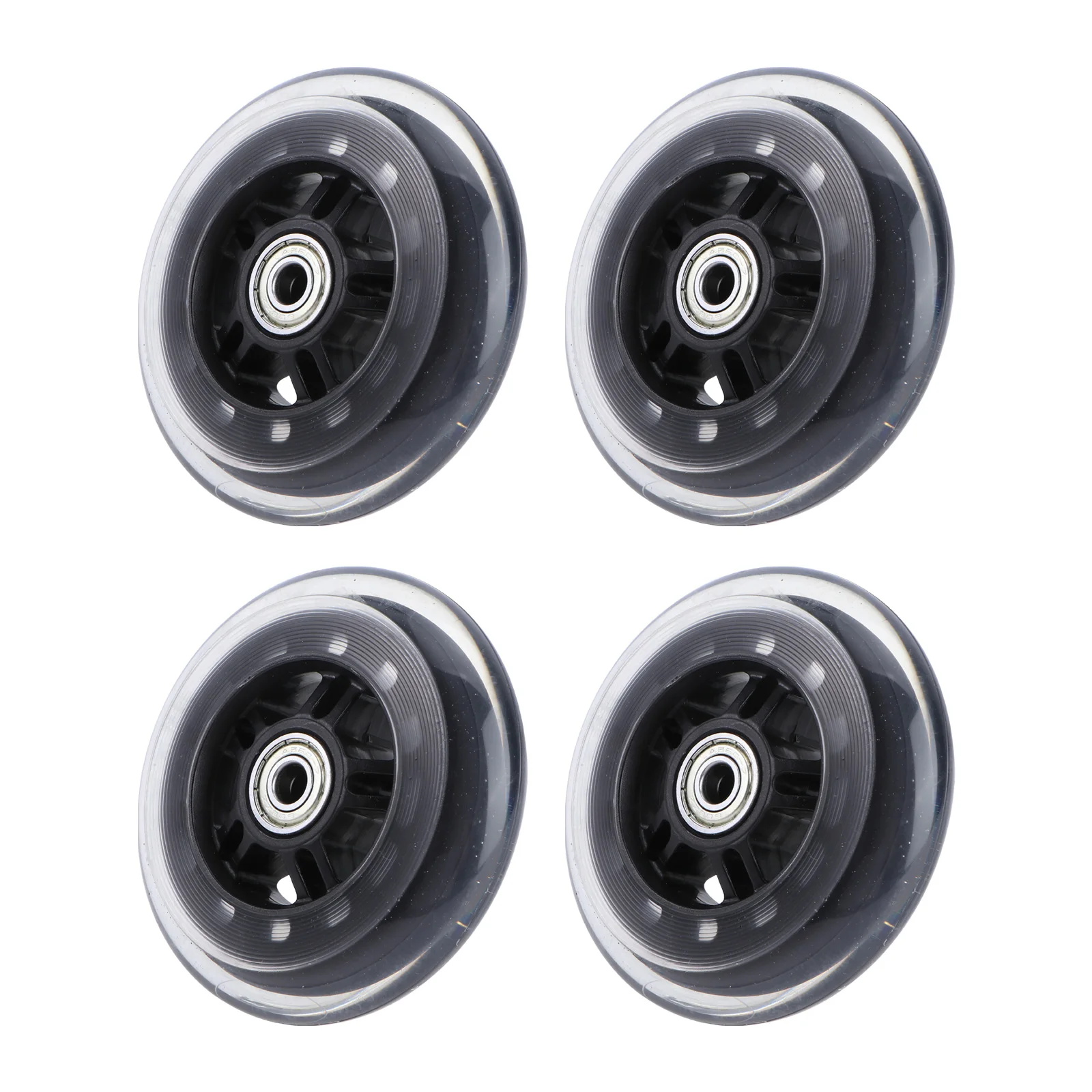 

4pcs 100mm Scooter Replacement Transparent PU Wheels Smooth Quiet Fast Trolley Case Wheels for Electric Scooter Skate Park Rough