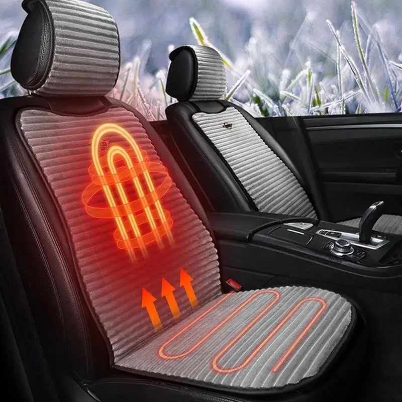 Car Heating Back & Seat Cushio with Timing Control Anti-Slip Back Seat Cushion 3 Adjustable Temperatures Fit for Most Car Seats