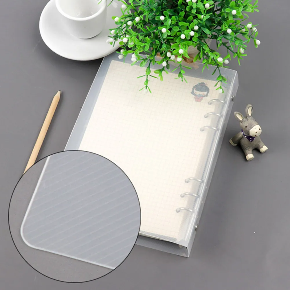 

B5 Transparent Plastic File Folder Round Ring Binder Loose Leaf Document Holder Sheet Protector for Office School Organization
