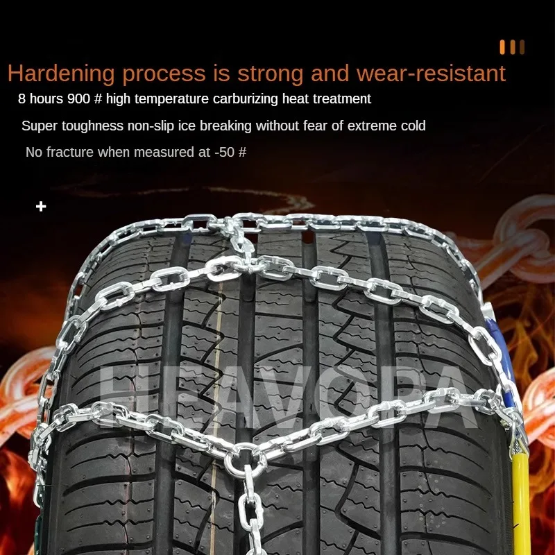 Full-coverage anti-skid chains for 195/65R15 tires of SUVs and sedans, wear-resistant, for getting out of snow traps