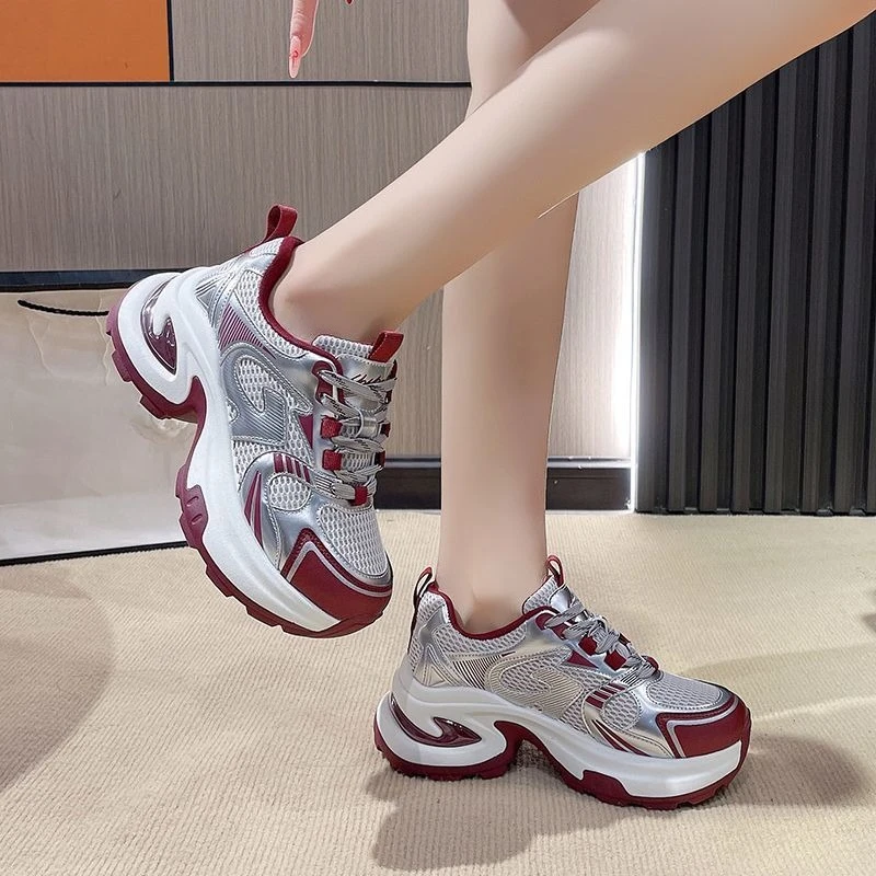 

Fashionable Dad Shoes Platform Height Increasing Breathable 2025 Spring Summer Women Casual Versatile Sports Shoes Hot Selling