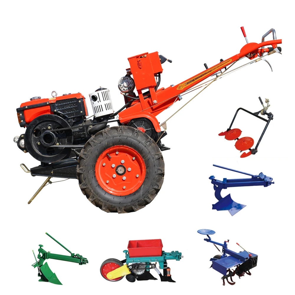 

12hp Walking Tractor with Plough and Rotary Tiller Garden Walking Tractor EPA CE EURO5 Farm Tractor