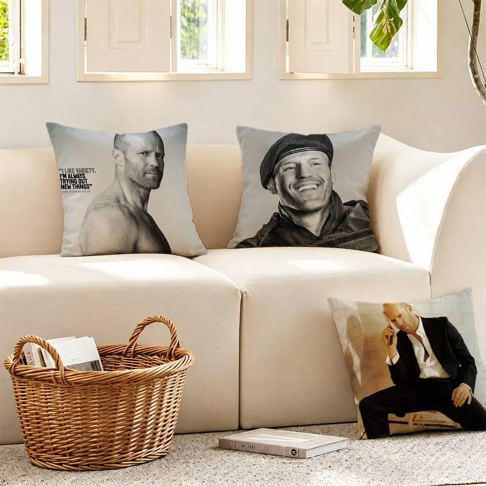 j-Jason Statham Action_Star Pillow Case Pattern Printed Pillowcase For Living Room Sofa Cushion Cover