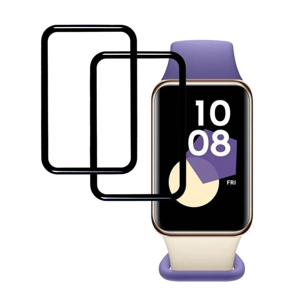 

2 шт./упак. для Honor Band 10, защитная пленка для экрана Smart Watch HD, прозрачная пленка из ПММА (черный край)