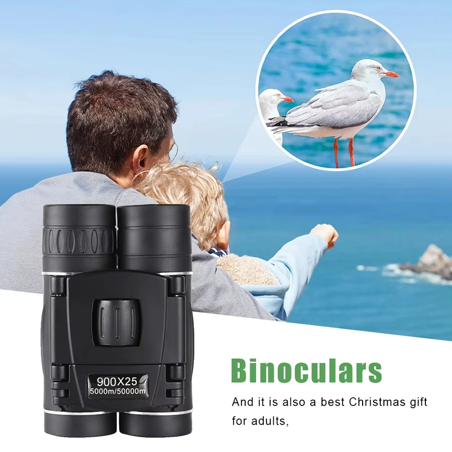 900x25 Professional HD Binoculars Powerful Remote Portable FMC BAK4 Optics  Ideal for Hiking Hunting Outdoor Camping Observation
