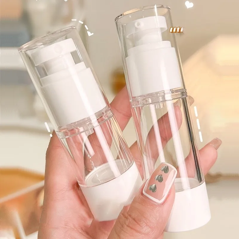 15ml 30ml 50ml Clear Airless Vacuum Pump Serum Bottle Lotion Cream Cosmetic Dispenser Refillable Travel Container