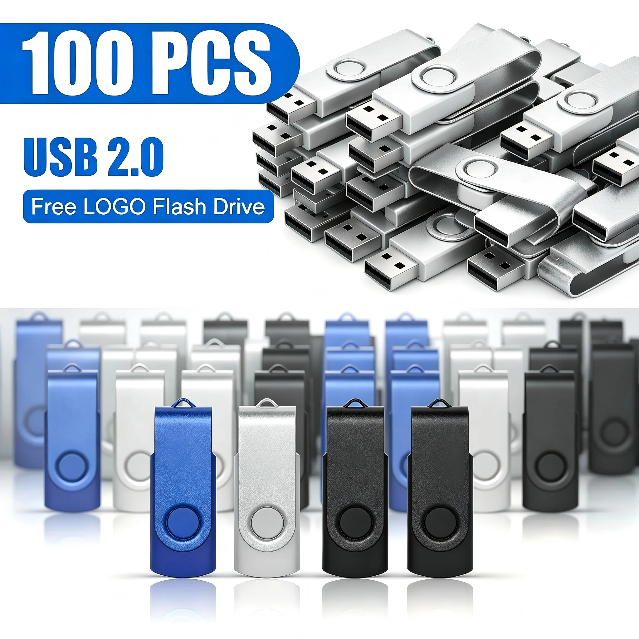 Free Custom 100PCS USB Flash Drive Pen Drive 256MB 512MB 1GB 2GB 4GB 8GB 16GB Pendrive Memory Stick 32GB 64GB usb Stick Gift