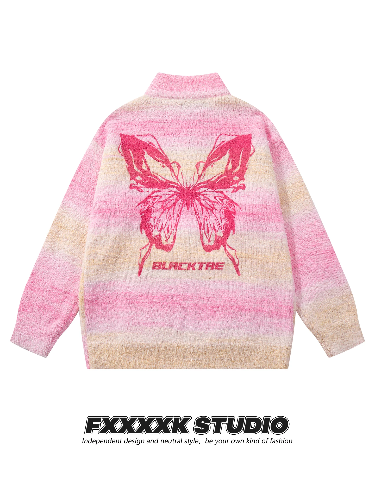 

Dopne ing Color Blo Striped Contrast Color Print Loose Couple Knitted Sweater Outerwear Autumn Faion