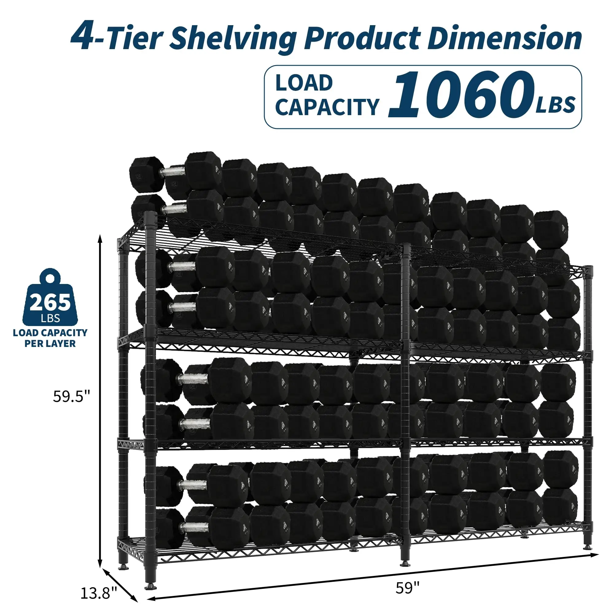 New Metal Storage Shelves Heavy Duty Wire Shelving Unit Adjustable Rack Shelf for Pantry Garage Kitchen Commercial Basement