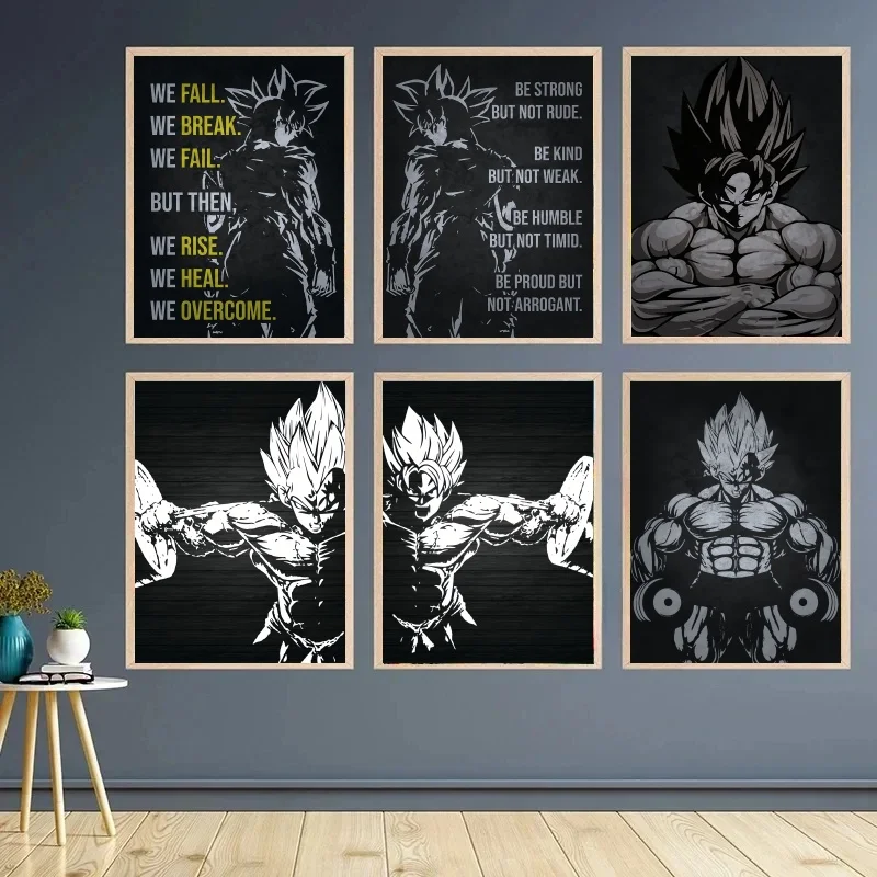 

Classic Dragon Ball Anime Goku Vegeta Poster HD Art Printing Canvas Painting High Quality Gym Wall Decoration Painting Gifts