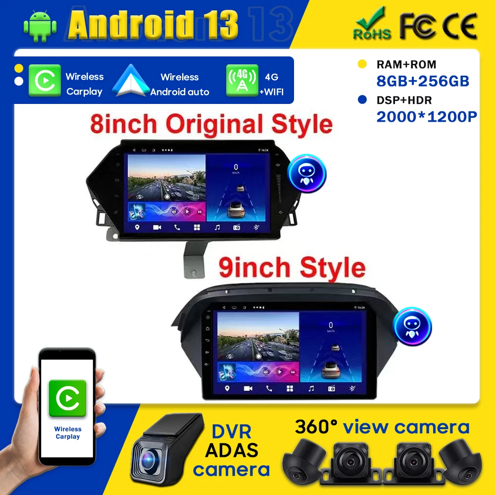 Android 12 For Honda Acura MDX 2006-2013 auto radio Multimedia Video navigation GPS WIFI 4G monitor 360 camera Carplay Player BT