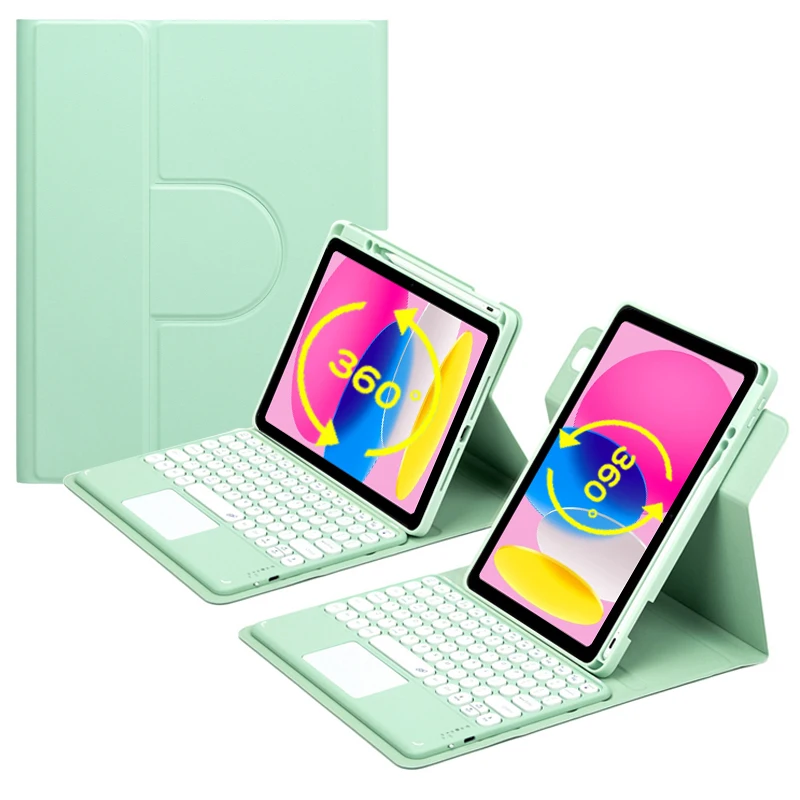 Case with Touchpad Keyboard iPad 11 Case A16 360° Rotation Case for iPad 11th Generation Case 11'' 2025 Cover with Pencil Slot