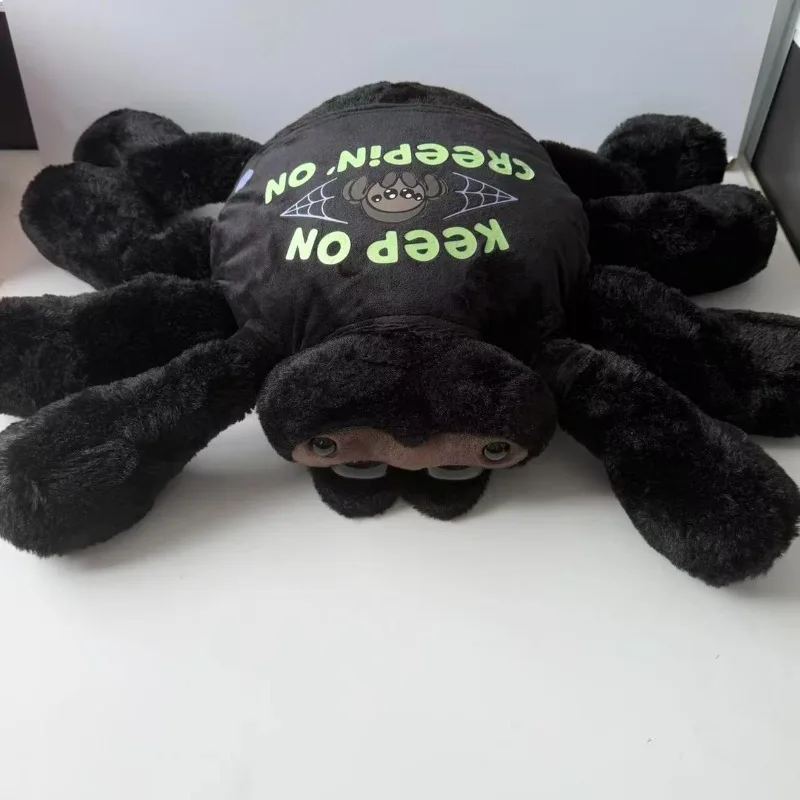 New Lucased The Spider Plush Cute Jumping Spide Plush Anime Peripherals Soft Stuffed Animal Black Spider Plushie Decoration Gift