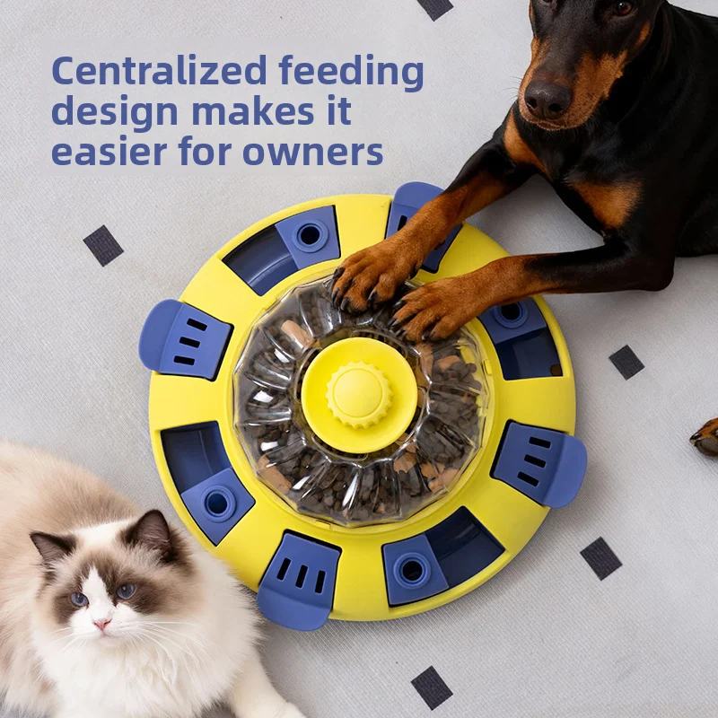 

Pet puzzle toy, spinning food dispenser, self soothing tool for relieving boredom, cat and dog food dispenser toy