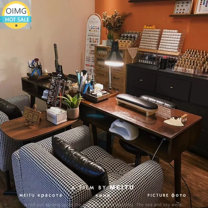 Design European Nail Table Beauty Salon Manicure Style Nail Desk Equipment Professional Mesas Para Manicuristas Salon Furniture