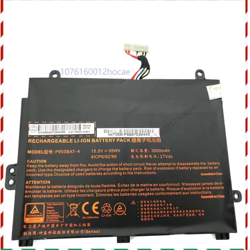 

Оригинальный аккумулятор для ноутбука 6-87-P950S-52B01 P950BAT-4 для Clevo P955EP6 P950KP6 P957HR Sager NP8953 NP8955 NP8952 NP8950