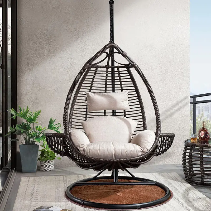 Modern rattan outdoor furniture garden balcony indoor cradle leisure hammock With Stand Patio hanging egg chairs for bedrooms