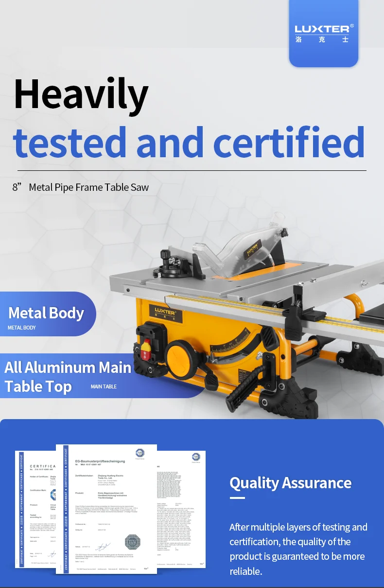منشار طاولة محمول مقطوع 210 مم 1500 وات من LUXTER لمناشير طاقة النجارة #5