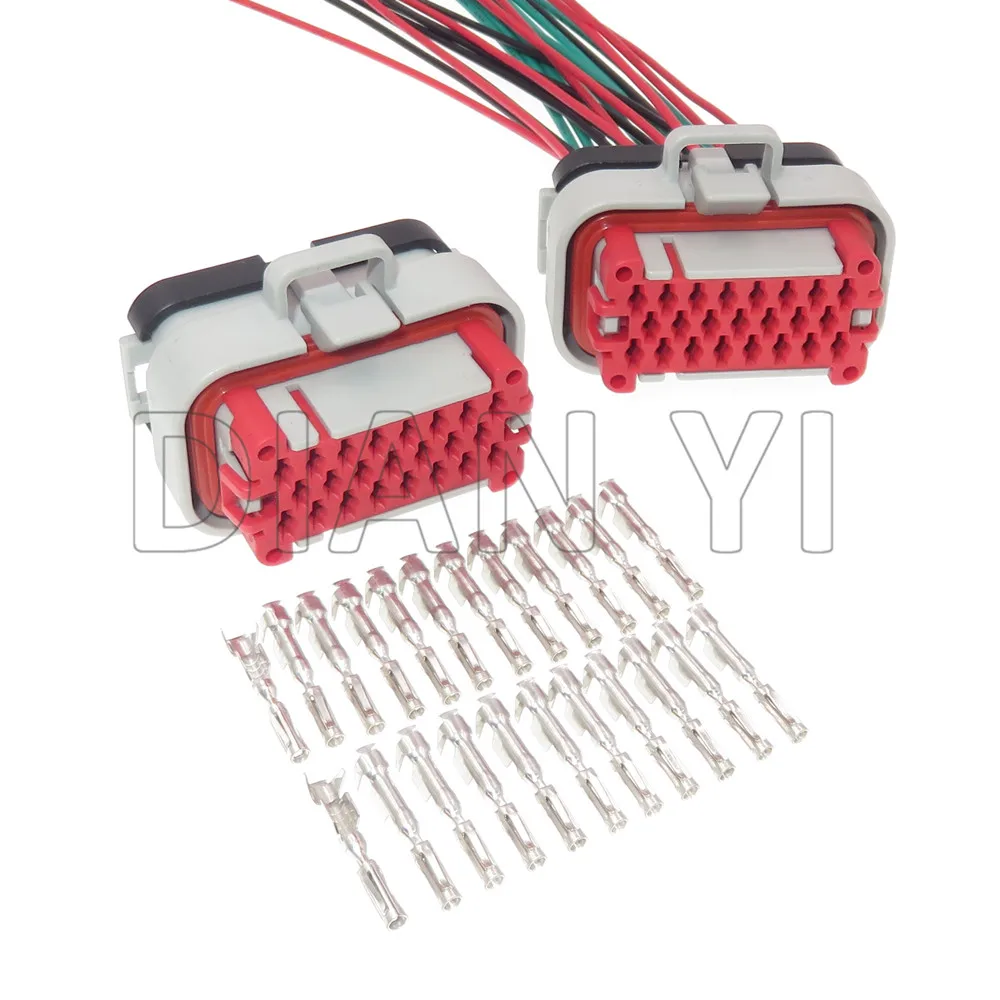 

1 Set 23 Way 770680-4 Grey Tyco Auto Waterproof AMP Sealed Socket With Crimp Terminals AC Assembly