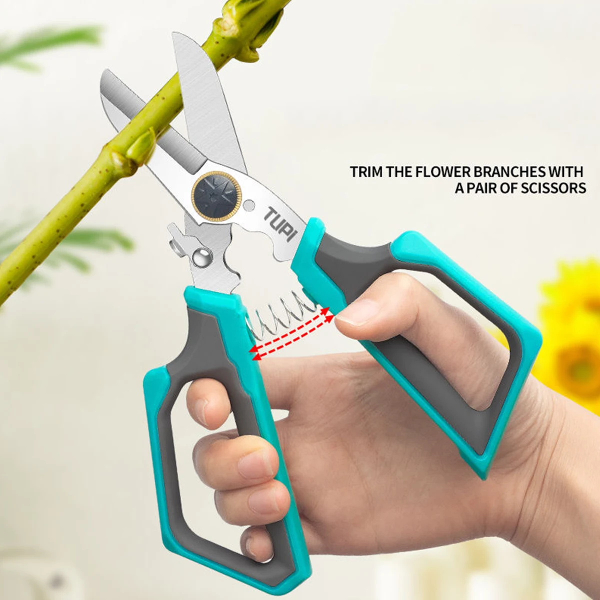 

TUPI Professional Flower Scissors Florist Shears Non Slip for Wedding Floral Design Gardening Craft Durable Essential Tool