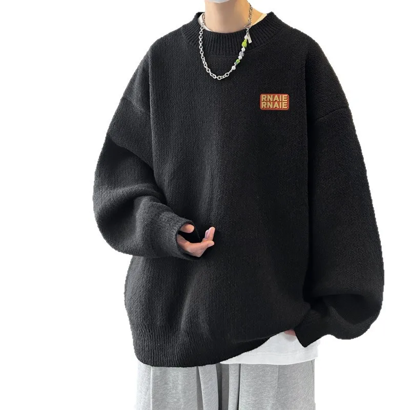 

Men's f High Collar Sweater Autumn Winter Thiened Loose Knittedwear Casual Sle Long Sve round Ne Warm Outerwear