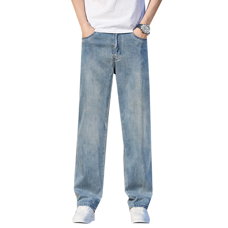 

Men's Thin Denim Jeans New Spring Summer Fashion Lyocell Blend Business Casual Pants Breathable Streetwear Commuter Urban Style