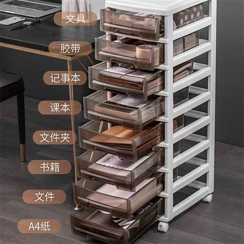 

Mobile Drawer-Style Multi-Tier Under-Desk File Cabinets Archival Classified Storage Cabinet Transparent Plastic Filing Cabinet