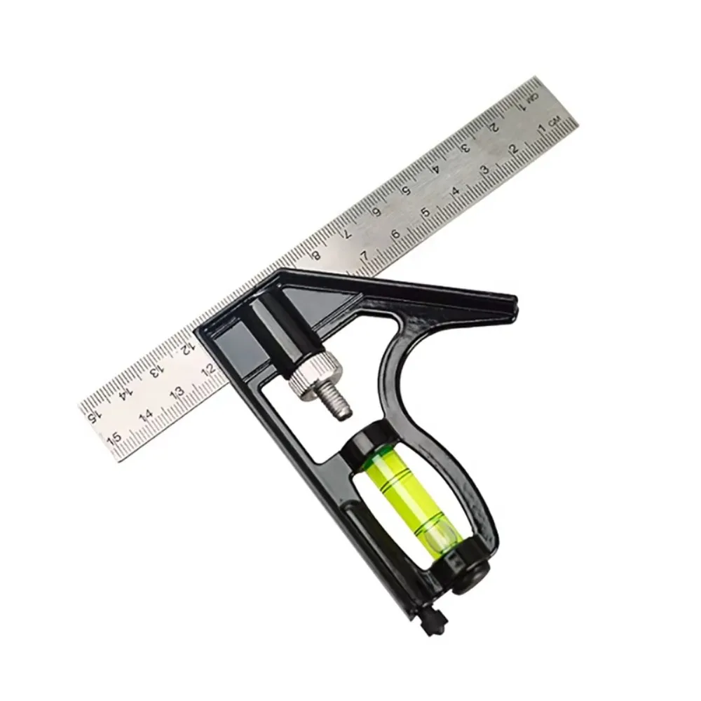 

Stainless Steel Angle Square Measuring Tools Durable Adjustable Spirit Level 45/90 Degree Angle Precise Angle Ruler Woodworking