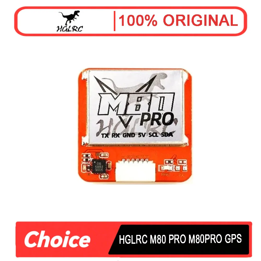 

HGLRC M80 PRO GPS Module with QMC5883 Compass - Supports GLONASS, Galileo, QZSS, SBAS, BDS, 5V Power for FPV RC Racing Drone