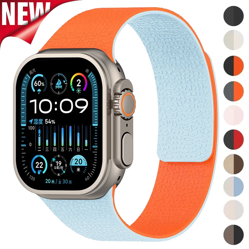 Silikon-Magnetarmband für Apple Watch Ultra 4/3/2 49mm 46mm 45mm 44 42mm Band für IWatch Series 12 11 10 9 8 7 6 SE 5 Armband