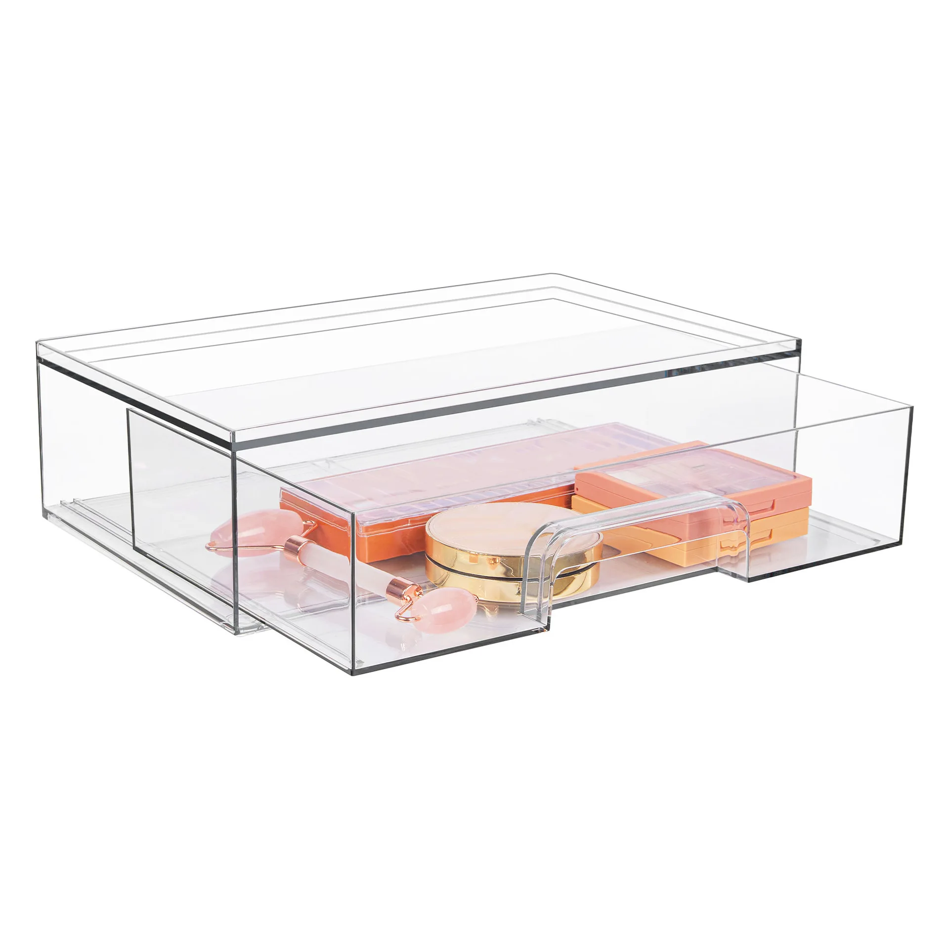 New Desktop Jewelry Box Household Transparent Skin Care Product Storage Cabinet, Dust Drawer Makeup Organizer Box