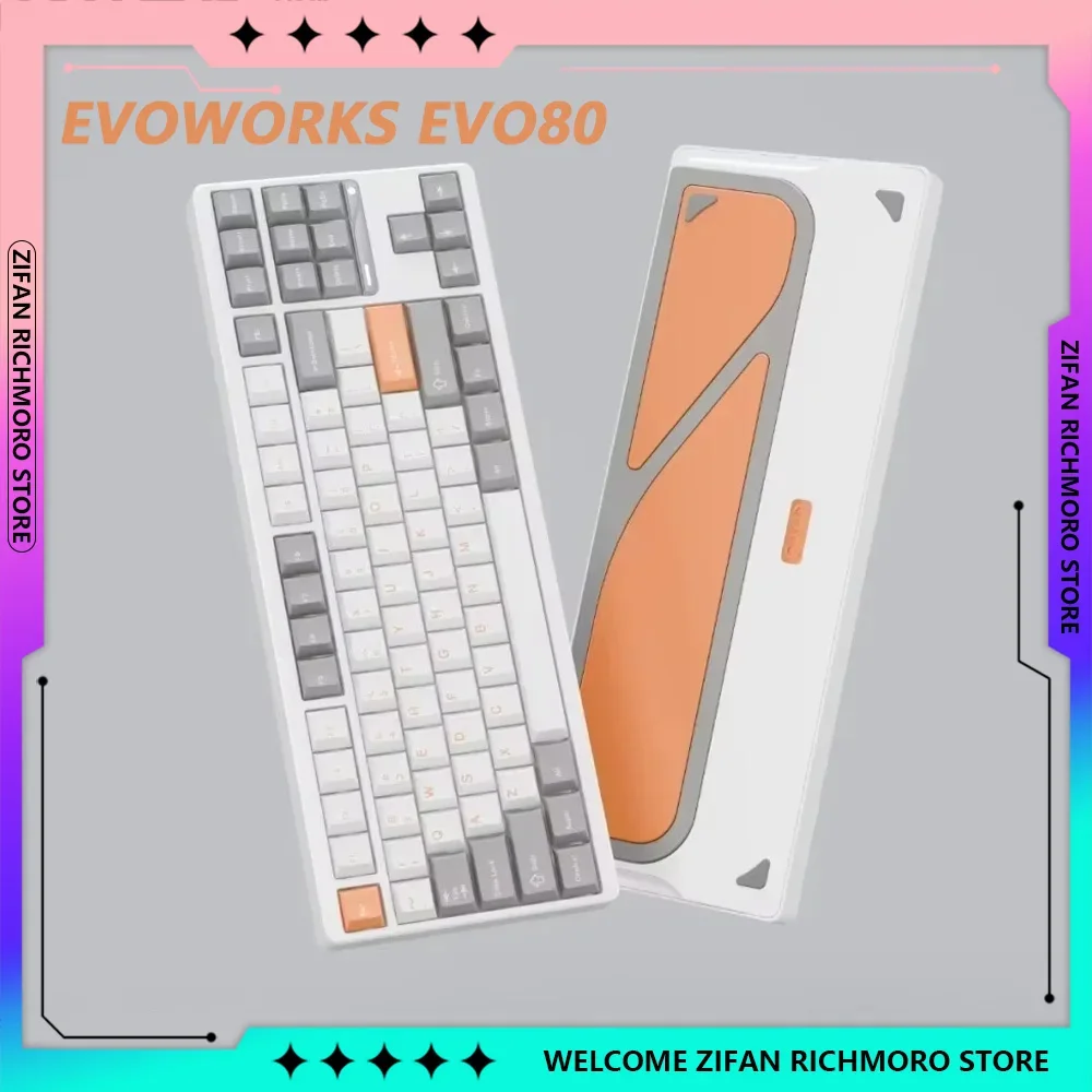 EvoWorks EVO80 Wireless Tri Mode Aluminium Alloy Keyboard Gaming Mechanical Keyboard Hot Swap Customized Gamer Accessories Gifts