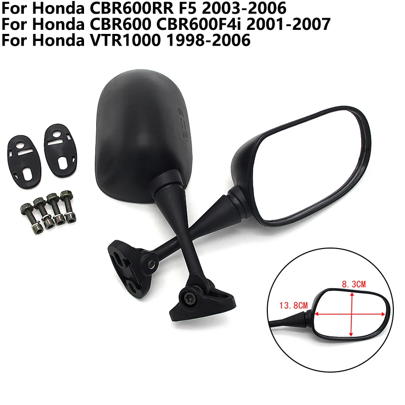 

1 Pair Motorcycle Side Mirror For Honda CBR600RR F5 CBR600 CBR600F4i VTR1000 Rearview Mirror Replace Parts