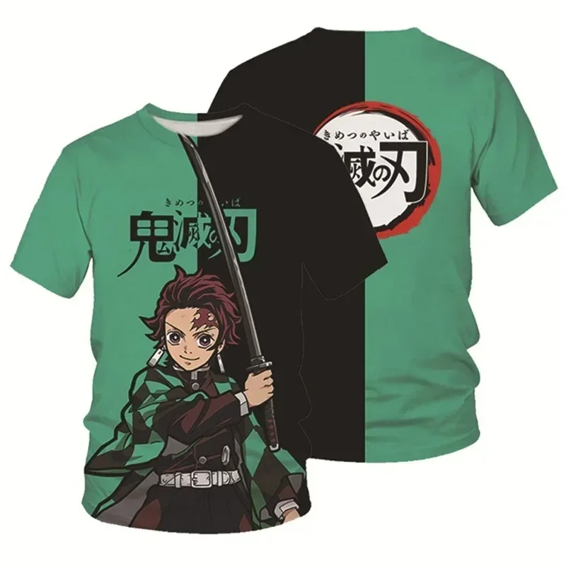 Anime Demon Slayer T Shirts Ghost Blade Tanjirou Zenitsu Agatsuma 3D Printed T-shirt Fashion Short-sleeve Sweatshirts Sportswear